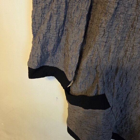 Ali Miles M Grey Trimmed in Black Tunic w/Cowl Neckline, Long Sleeves, 2 Pockets - Picture 5 of 7